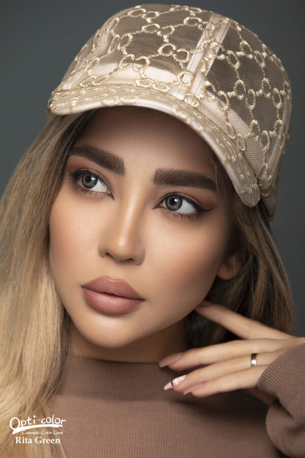 لنز رنگی سبز ملایم و طبیعی با جلوه‌ای آرام و خاص اپتی کالر مدل Rita Green - Image 2