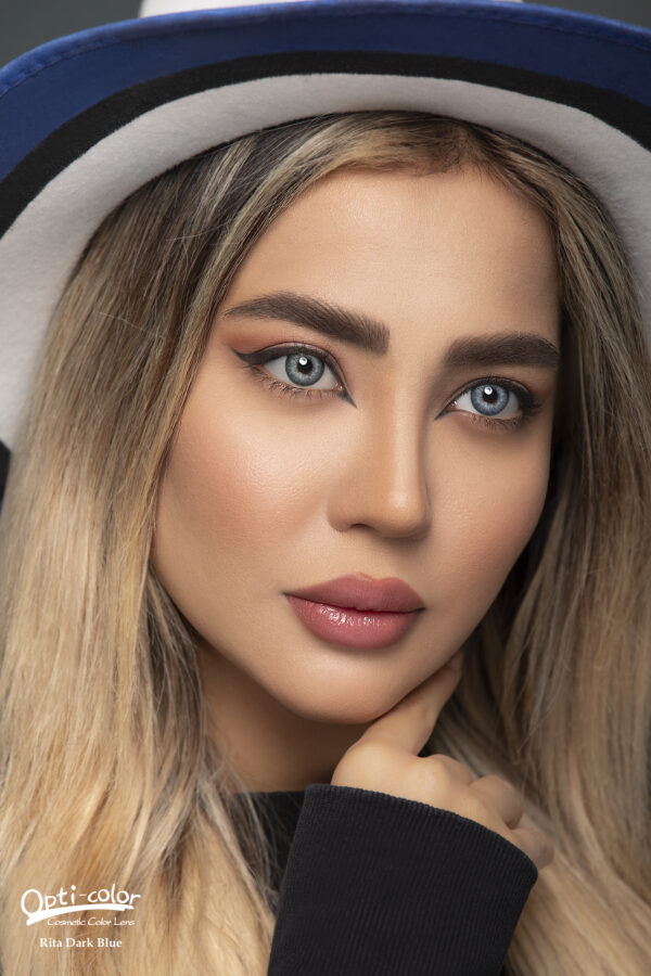 لنز رنگی آبی تیره و عمیق برای نگاه‌هایی خاص و متفاوت اپتی کالر مدل Rita Dark Blue - Image 6