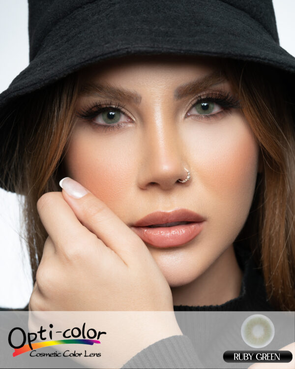 لنز سبز طبیعی و زنده با جلوه درخشان اپتی کالر مدل Ruby Green - Image 3