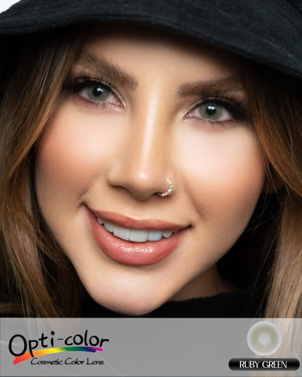 لنز سبز طبیعی و زنده با جلوه درخشان اپتی کالر مدل Ruby Green - Image 4