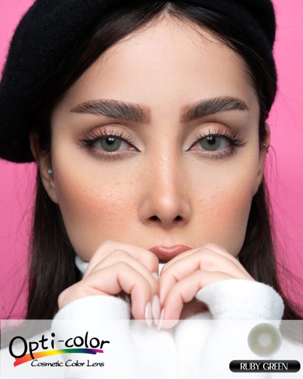 لنز سبز طبیعی و زنده با جلوه درخشان اپتی کالر مدل Ruby Green