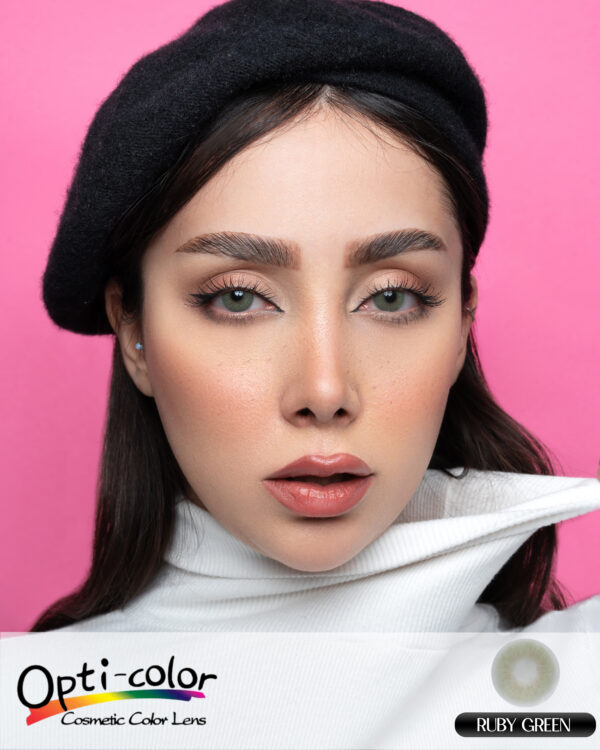 لنز سبز طبیعی و زنده با جلوه درخشان اپتی کالر مدل Ruby Green - Image 2