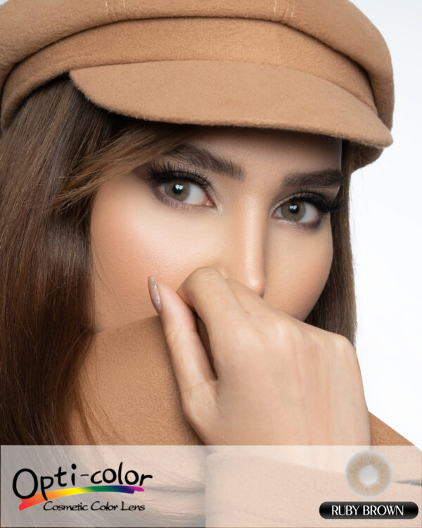 لنز قهوه‌ای نچرال و گرم|مناسب چشم‌های تیره و روشن| کد Ruby Brown - Image 2