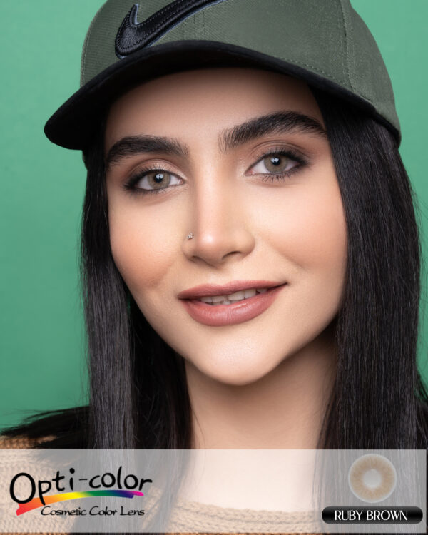 لنز قهوه‌ای نچرال و گرم|مناسب چشم‌های تیره و روشن| کد Ruby Brown - Image 6