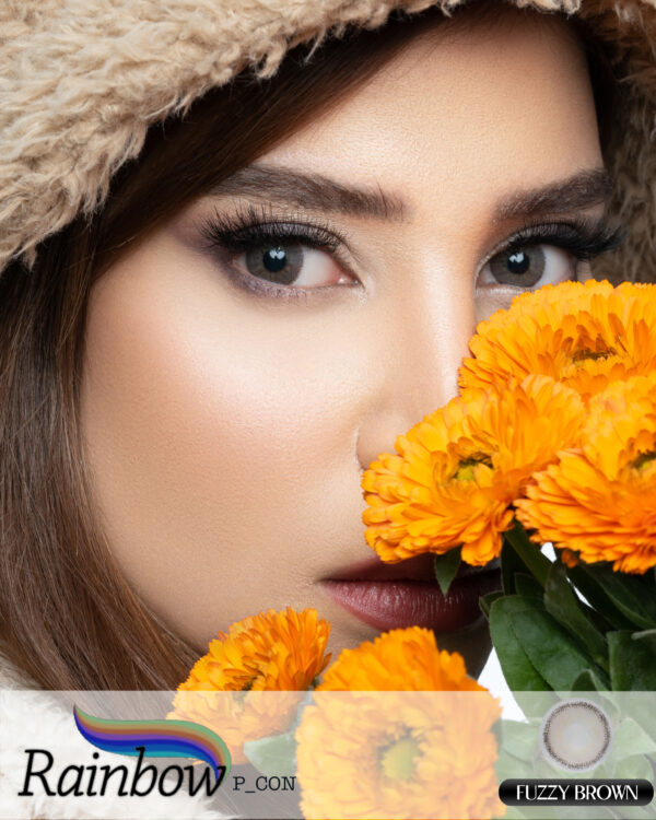 لنز رنگی فصلی Fuzzy برند رینبو رنگ قهوه ای