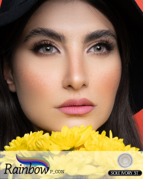 لنز رنگی خاکی/عسلی Sole Ivory رینبو سه تن