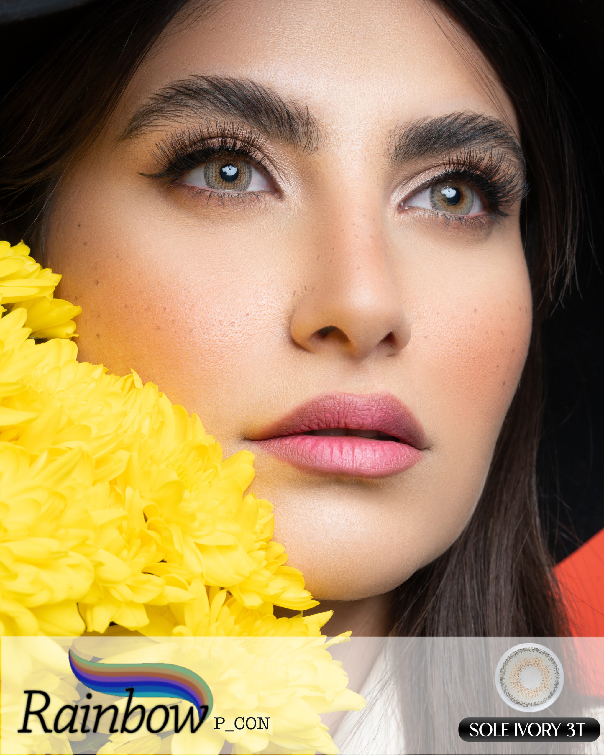 لنز رنگی خاکی/عسلی Sole Ivory رینبو سه تن