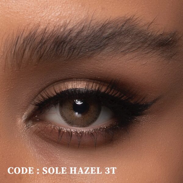 لنز طبی رنگی قهوه ای عسلی Sole Hazel رینبو سه تن