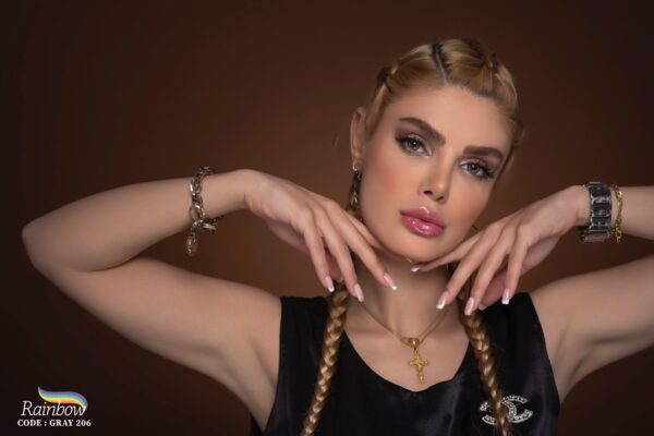لنز طبی رنگی فصلی طوسی رینبو (Rainbow) کد 206
