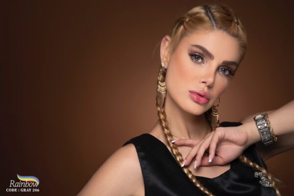 لنز طبی رنگی فصلی طوسی رینبو (Rainbow) کد 206