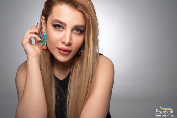 لنز طبی رنگی فصلی طوسی رینبو (Rainbow) کد 211
