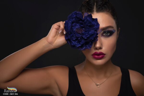 لنز طبی رنگی آبی سالانه رینبو کد 306