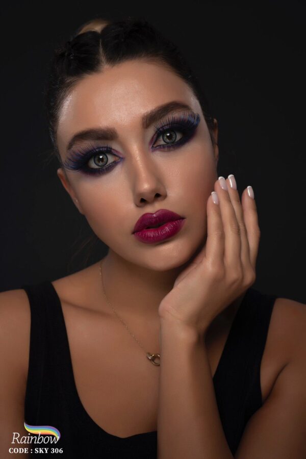لنز طبی رنگی آبی سالانه رینبو کد 306